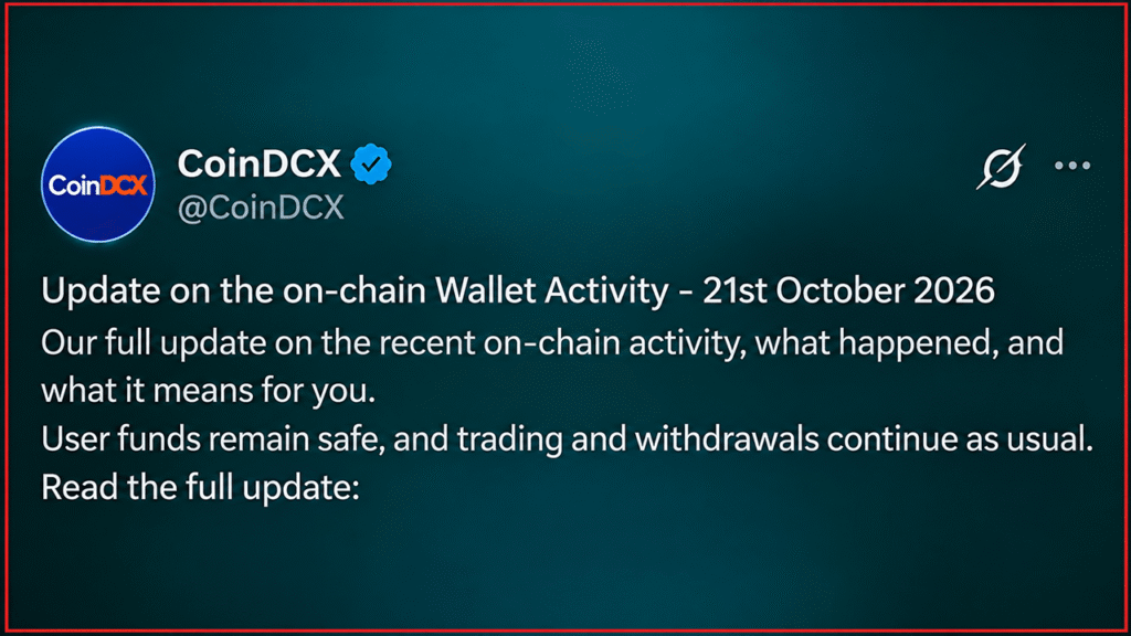 Indian Exchange CoinDCX Admits $16M Hit After CEO Dismissed Suspicious Transfers Indian Exchange CoinDCX Admits $16M Hit After CEO Dismissed Suspicious Transfers